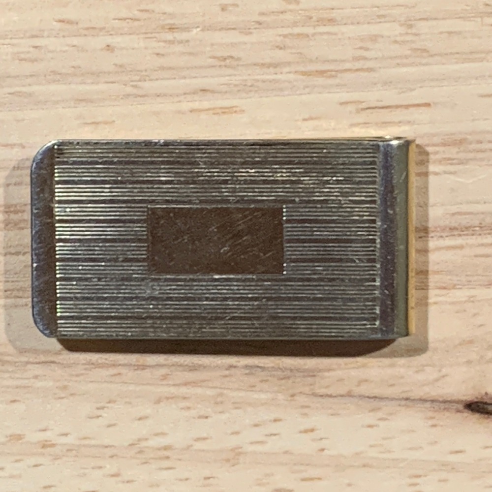 Unbranded Money Clip Mens OS Gold Ribbed Engine Turned Vintage Cash Holder EDC